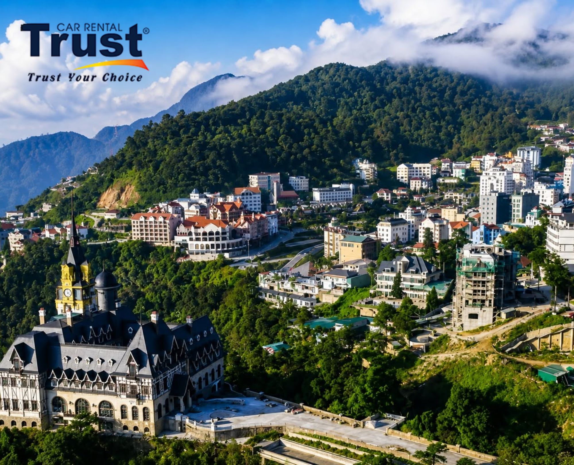Breathtaking mountain landscape of Tam Dao town visited on a full day tour from Hanoi