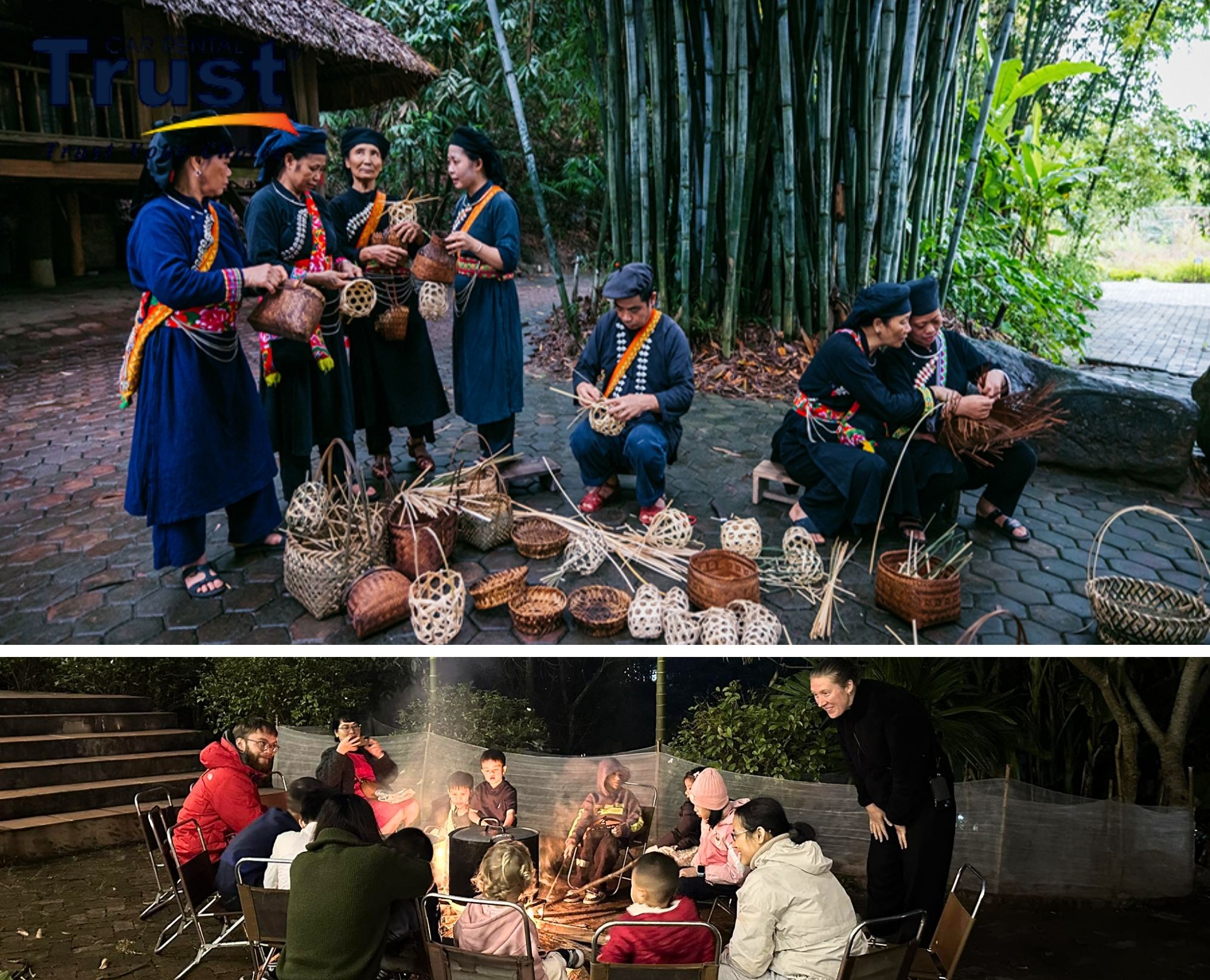 Cultural exchange and bonfire gathering with locals at a Thai Nguyen tourist destination