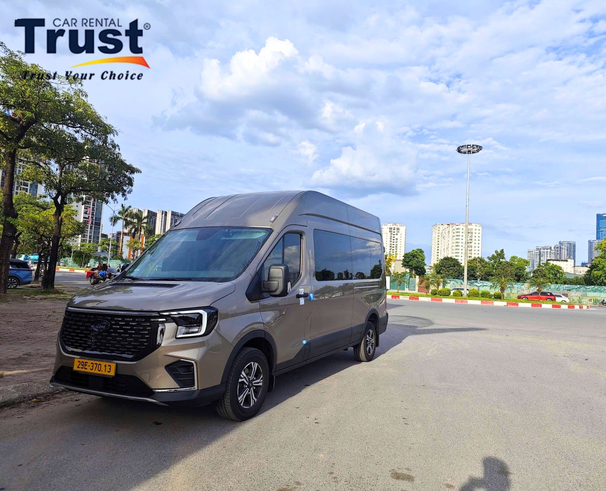 High-roof transit van available for a private Ha Noi to Vinh by car transfer service with professional drivers