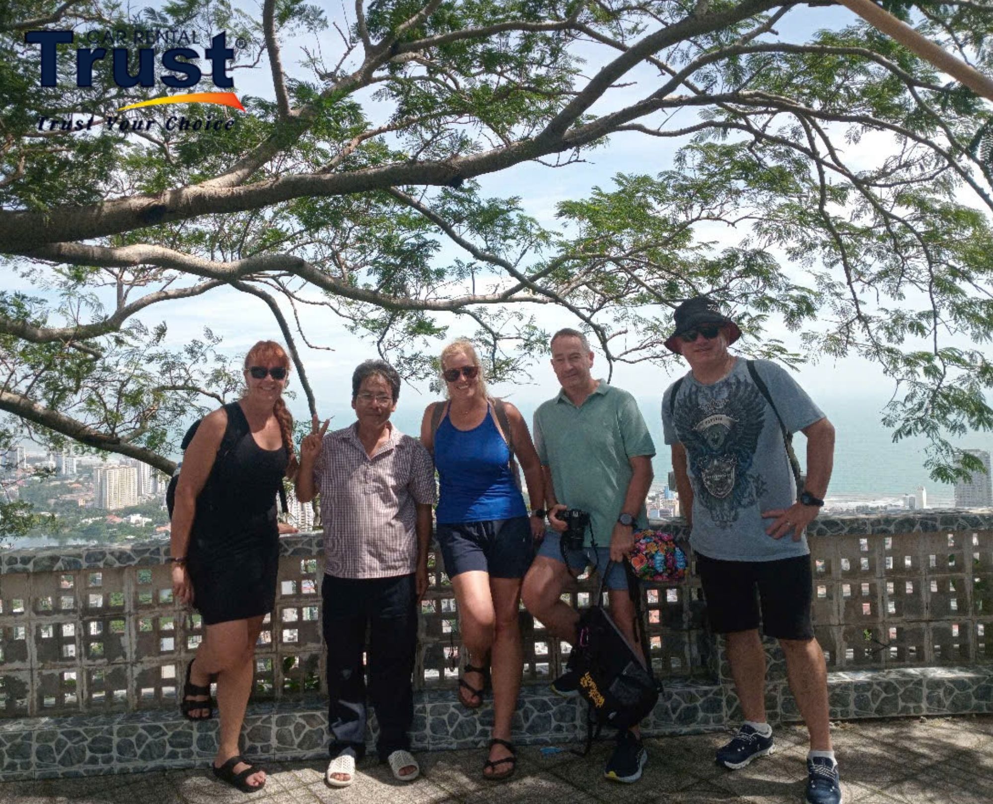 Ho Chi Minh car rental driver with clients on a tour