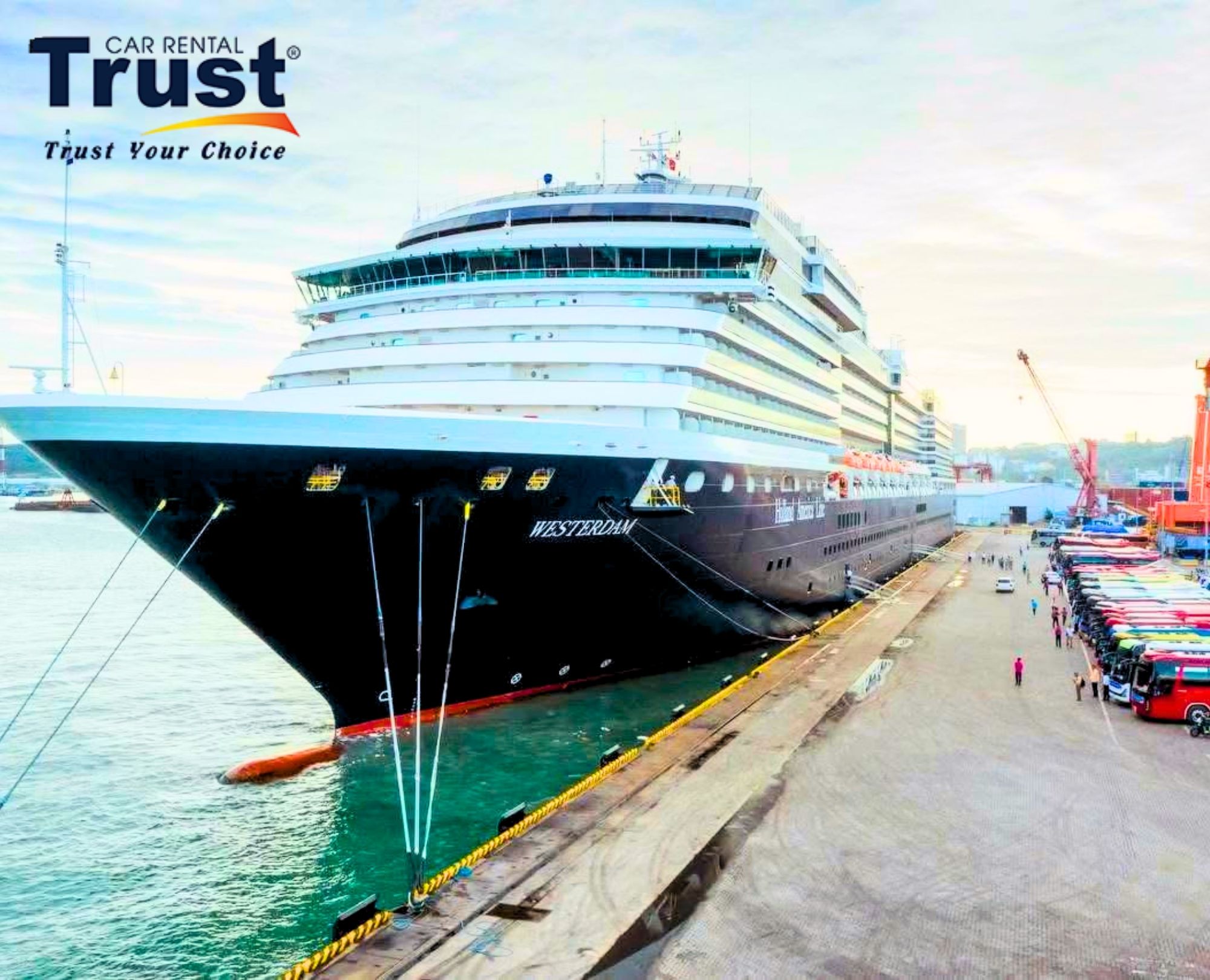 Panoramic view of cruise ship at Sihanoukville Port ideal for Sihanoukville Full Tour From Cruise Port adventure