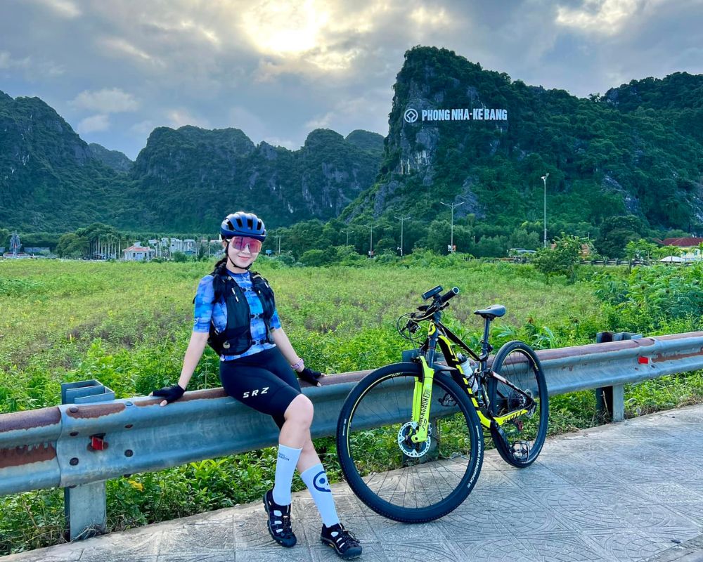 Riding a bicycle in Phong Nha