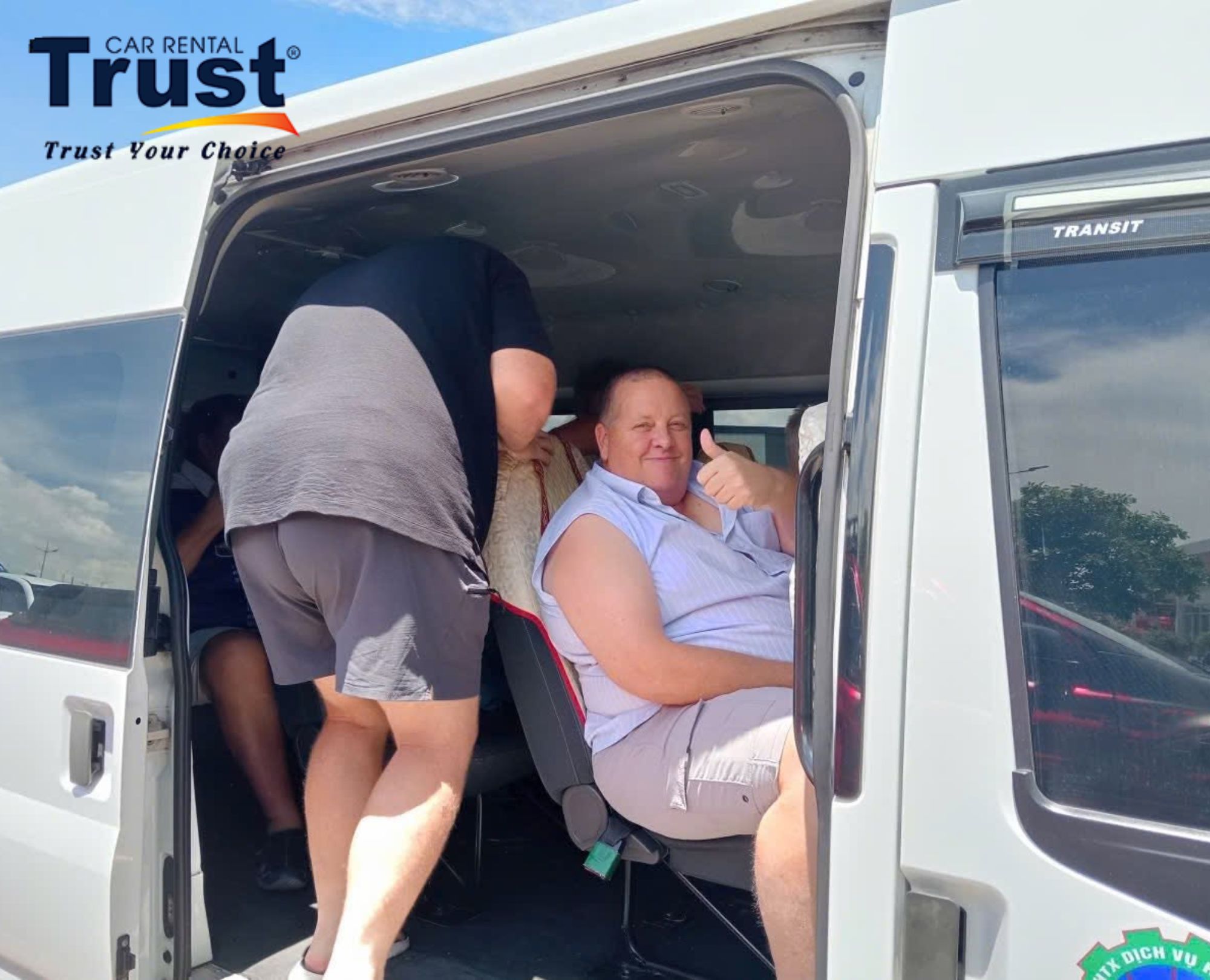 The guest is very comfortable in the Van 16 seat for inter-city transfer