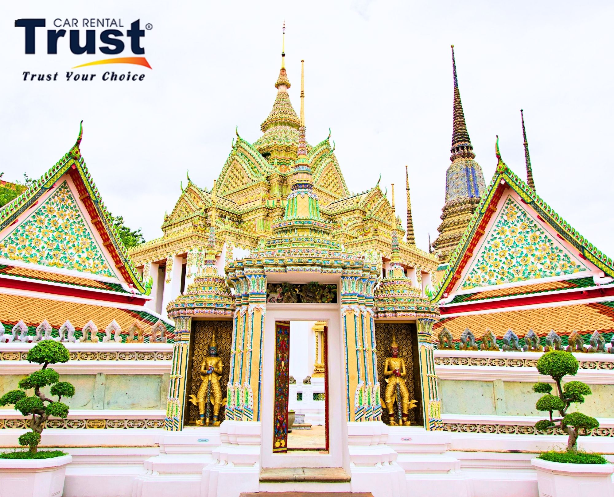 Wat Krom Temple in Sihanoukville Cambodia with ornate golden roofs and Buddha statues